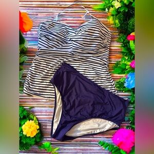 NWT  Women’s Plus Size 2 Piece Tankini With Bikini Bottom Swimsuit Size 20W